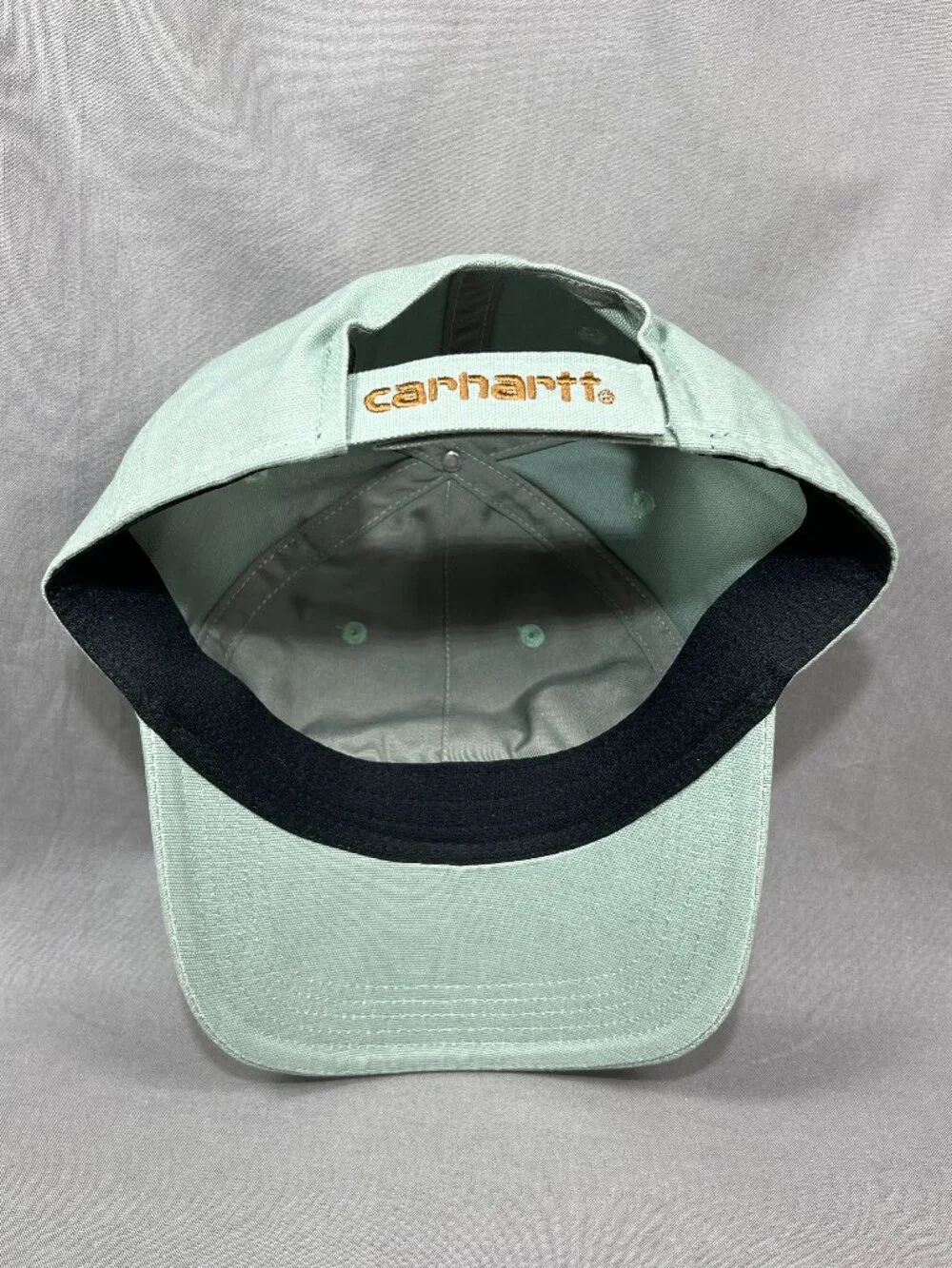Carhartt Strapback Hat Green Canvas Cap Baseball Workwear Adjustable Dad Mens - Picture 12 of 15